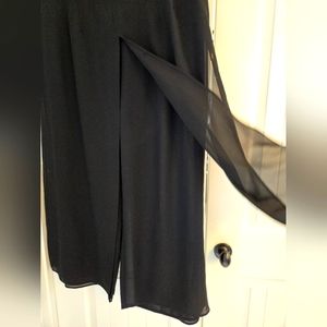 J.R. Nites Woman Flowy Panel Pants, Black, Crepe, Wide Leg, High Rise 18W/20W